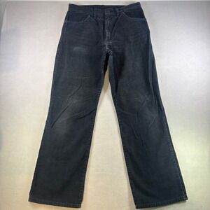 Plain Pockets Mens Corduroy Pants Gray Straight Leg Vintage 32x32